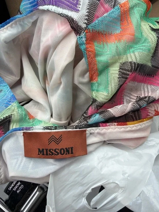 Missoni Multicolor Zigzag One-Shoulder Maxi Dress - Picture 2 of 2